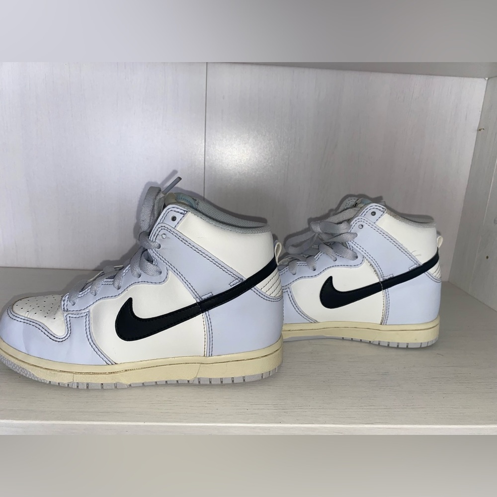 Nike Kids White and Black High-Top Sneakers